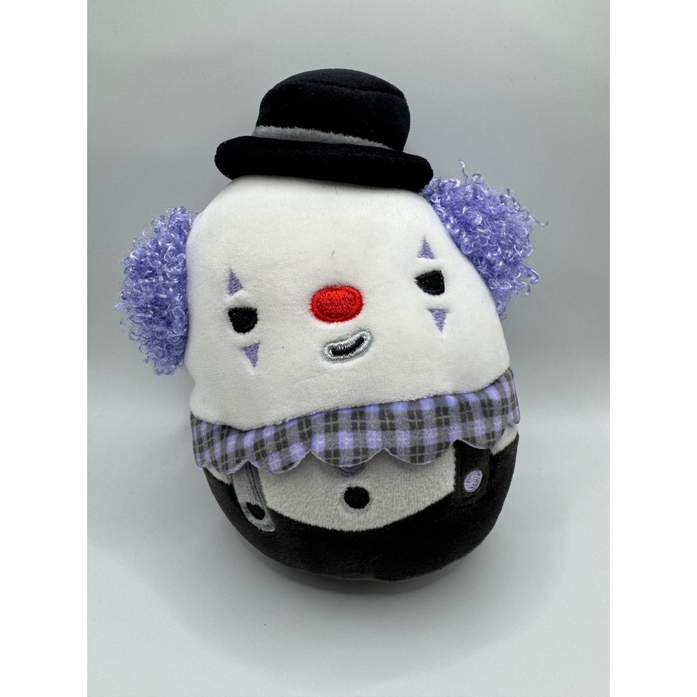 Squishmallows Ms. K Clown 5" Halloween 2024 Purple Hair Black Hat Plush